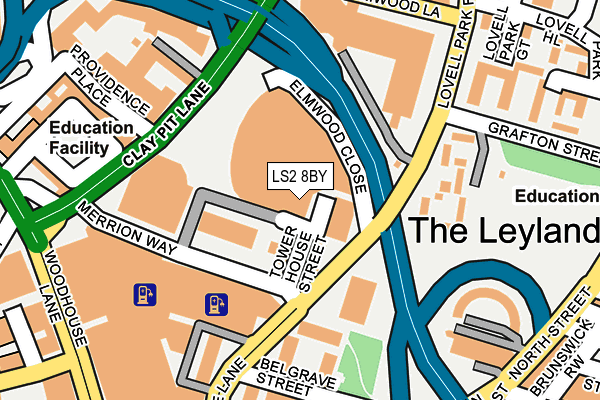 LS2 8BY map - OS OpenMap – Local (Ordnance Survey)