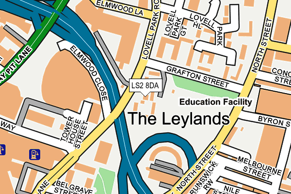 LS2 8DA map - OS OpenMap – Local (Ordnance Survey)