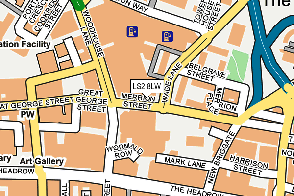 LS2 8LW map - OS OpenMap – Local (Ordnance Survey)