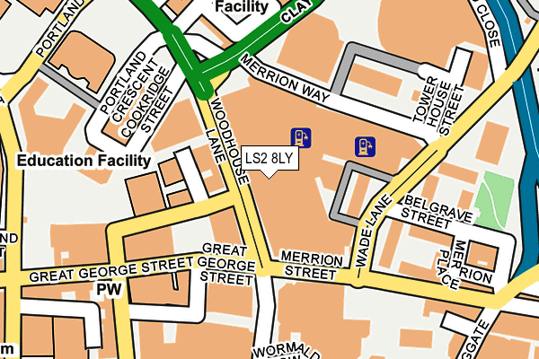 LS2 8LY map - OS OpenMap – Local (Ordnance Survey)