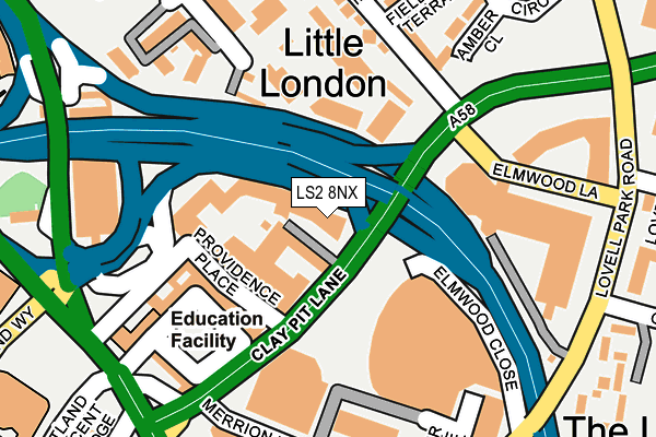 LS2 8NX map - OS OpenMap – Local (Ordnance Survey)