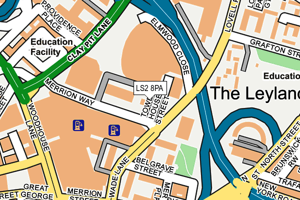 LS2 8PA map - OS OpenMap – Local (Ordnance Survey)