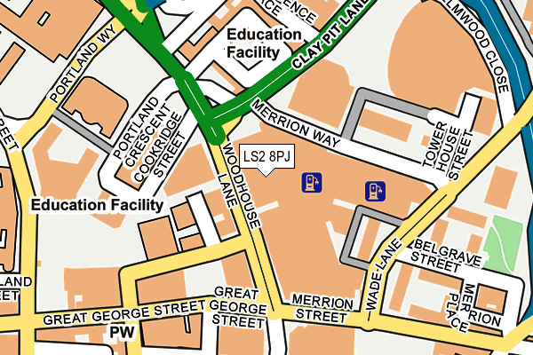 LS2 8PJ map - OS OpenMap – Local (Ordnance Survey)