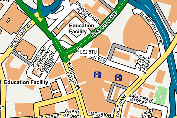 LS2 8TU map - OS OpenMap – Local (Ordnance Survey)