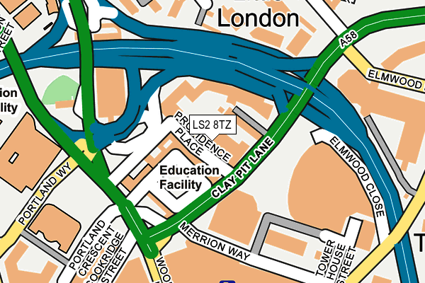 LS2 8TZ map - OS OpenMap – Local (Ordnance Survey)