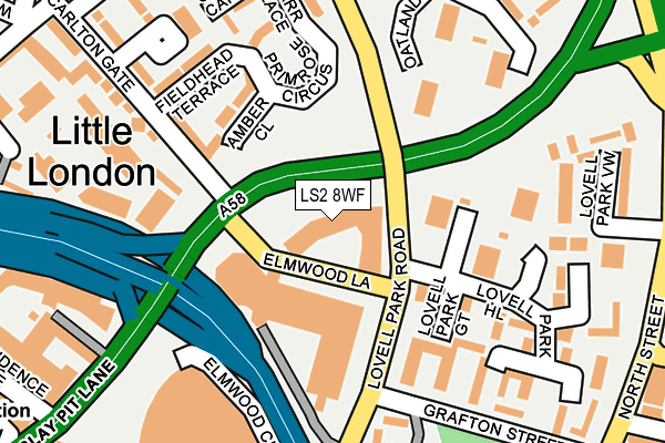 LS2 8WF map - OS OpenMap – Local (Ordnance Survey)