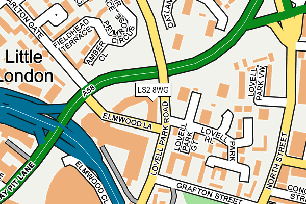 LS2 8WG map - OS OpenMap – Local (Ordnance Survey)