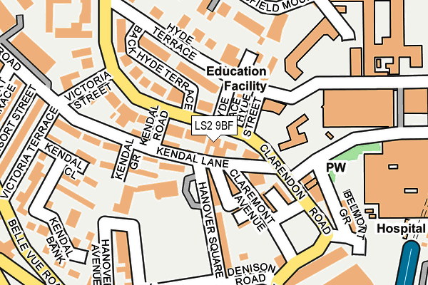 LS2 9BF map - OS OpenMap – Local (Ordnance Survey)