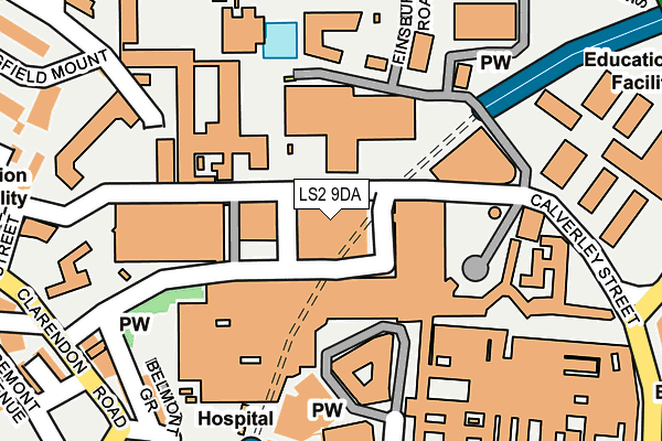 LS2 9DA map - OS OpenMap – Local (Ordnance Survey)