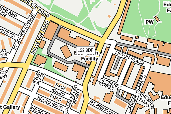 LS2 9DF map - OS OpenMap – Local (Ordnance Survey)