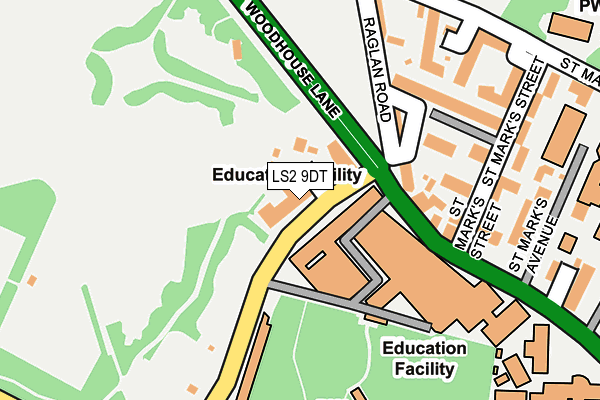 LS2 9DT map - OS OpenMap – Local (Ordnance Survey)