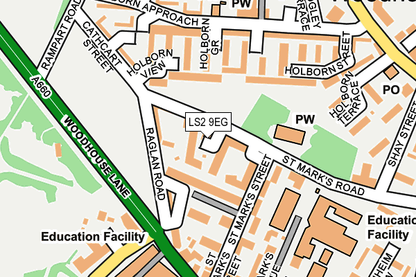 LS2 9EG map - OS OpenMap – Local (Ordnance Survey)