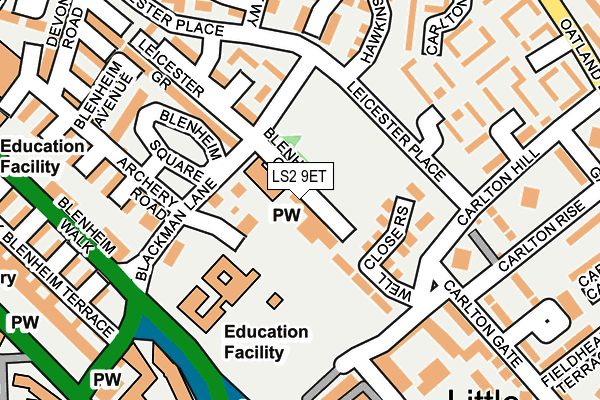 LS2 9ET map - OS OpenMap – Local (Ordnance Survey)