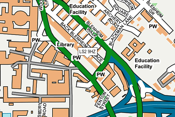 LS2 9HZ map - OS OpenMap – Local (Ordnance Survey)