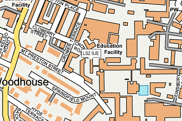 LS2 9JE map - OS OpenMap – Local (Ordnance Survey)