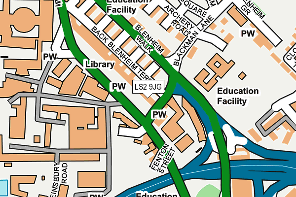 LS2 9JG map - OS OpenMap – Local (Ordnance Survey)
