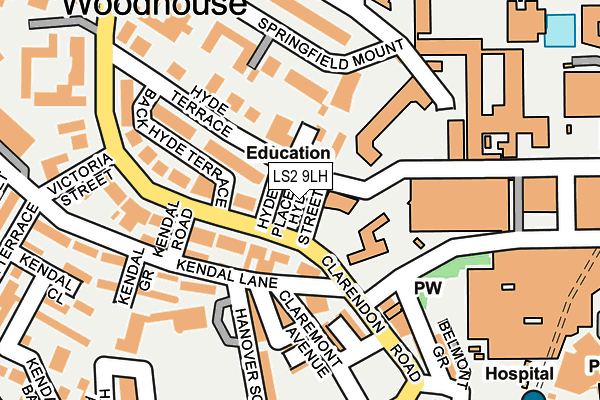 LS2 9LH map - OS OpenMap – Local (Ordnance Survey)