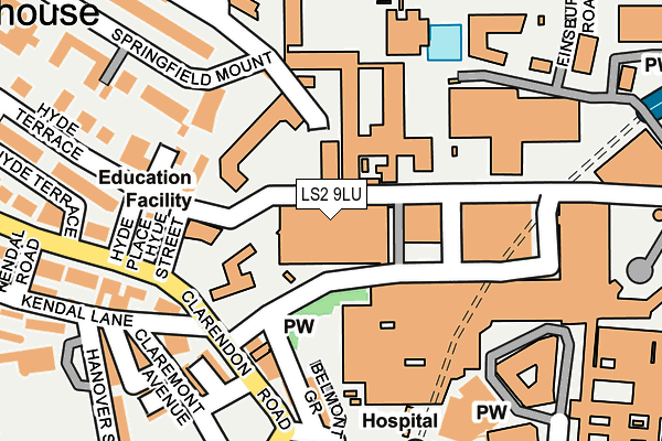 LS2 9LU map - OS OpenMap – Local (Ordnance Survey)