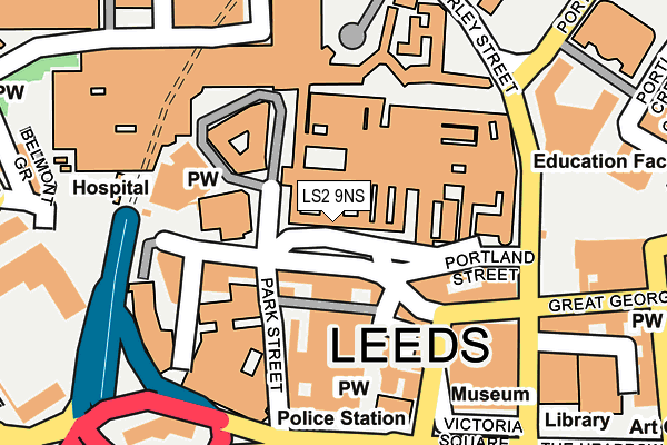 LS2 9NS map - OS OpenMap – Local (Ordnance Survey)