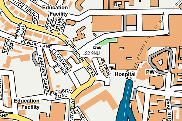 LS2 9NU map - OS OpenMap – Local (Ordnance Survey)