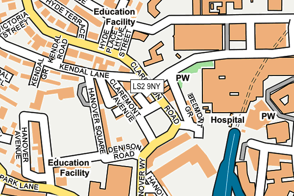 LS2 9NY map - OS OpenMap – Local (Ordnance Survey)