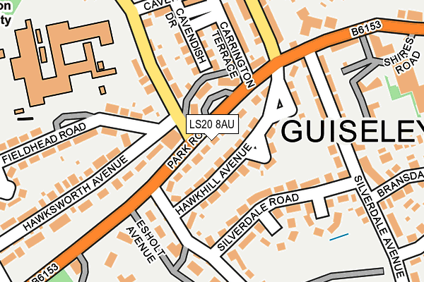 LS20 8AU map - OS OpenMap – Local (Ordnance Survey)