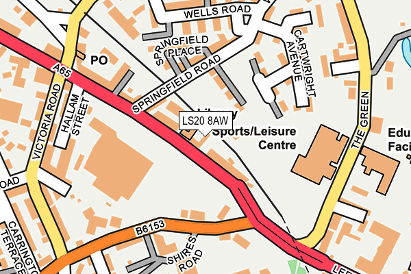 LS20 8AW map - OS OpenMap – Local (Ordnance Survey)