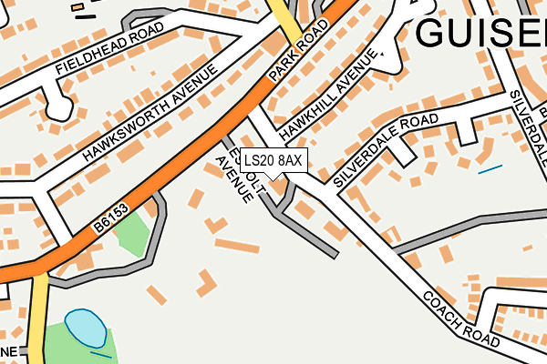 LS20 8AX map - OS OpenMap – Local (Ordnance Survey)