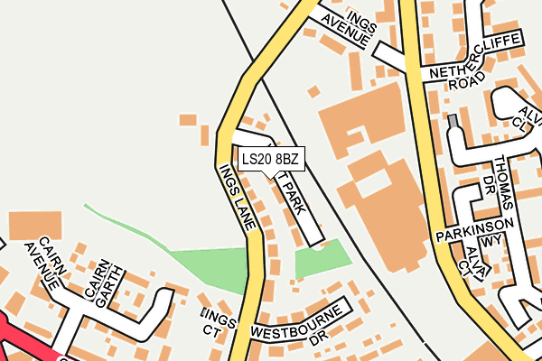 LS20 8BZ map - OS OpenMap – Local (Ordnance Survey)