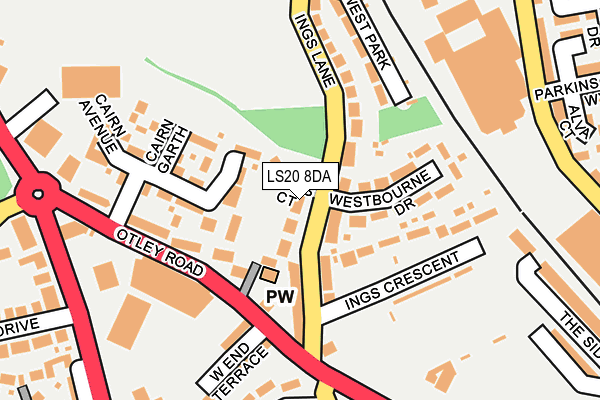 LS20 8DA map - OS OpenMap – Local (Ordnance Survey)