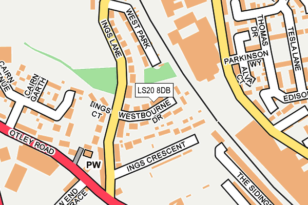 LS20 8DB map - OS OpenMap – Local (Ordnance Survey)
