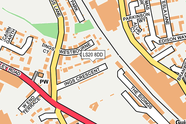 LS20 8DD map - OS OpenMap – Local (Ordnance Survey)