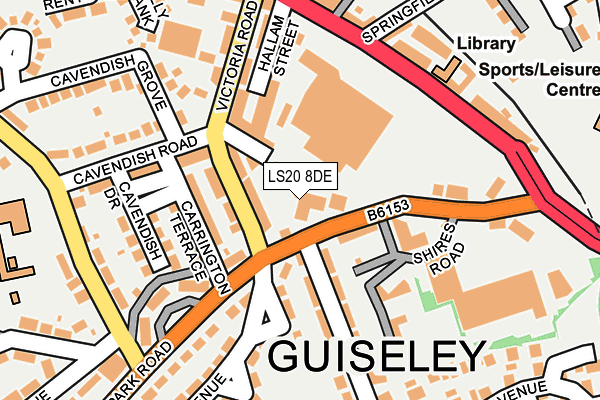 LS20 8DE map - OS OpenMap – Local (Ordnance Survey)