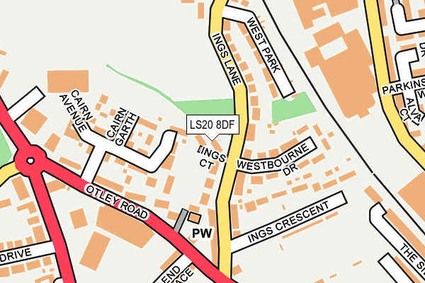 LS20 8DF map - OS OpenMap – Local (Ordnance Survey)