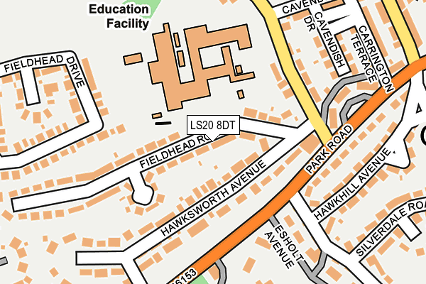 LS20 8DT map - OS OpenMap – Local (Ordnance Survey)