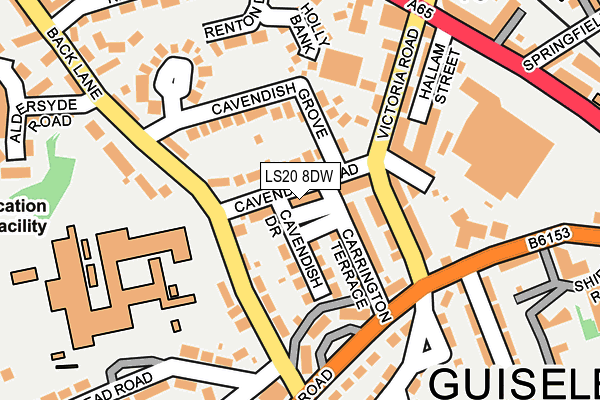 LS20 8DW map - OS OpenMap – Local (Ordnance Survey)