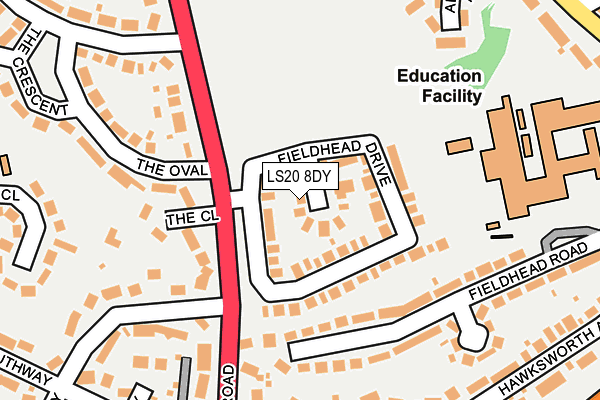 LS20 8DY map - OS OpenMap – Local (Ordnance Survey)