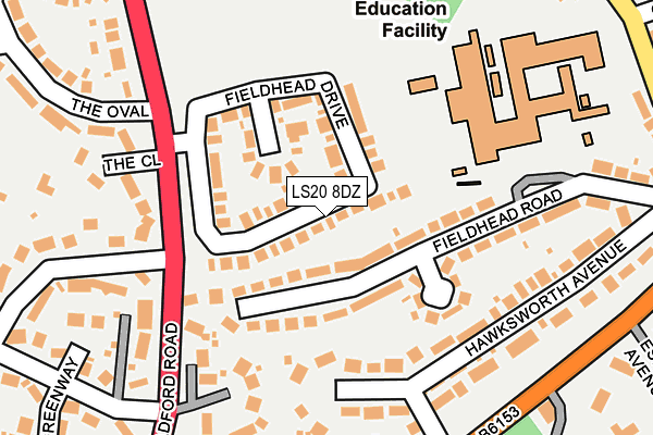 LS20 8DZ map - OS OpenMap – Local (Ordnance Survey)