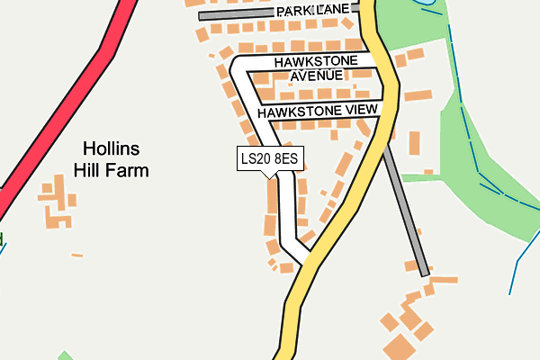 LS20 8ES map - OS OpenMap – Local (Ordnance Survey)