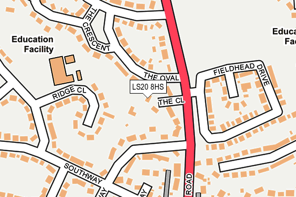 LS20 8HS map - OS OpenMap – Local (Ordnance Survey)