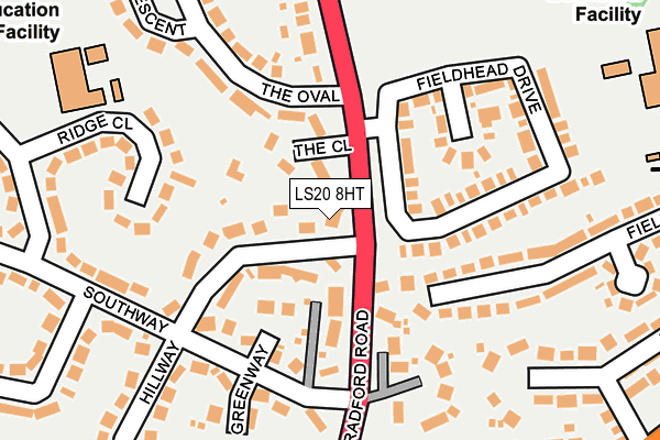 LS20 8HT map - OS OpenMap – Local (Ordnance Survey)