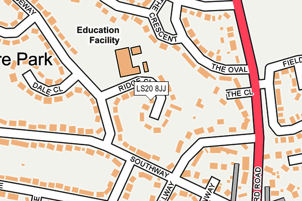 LS20 8JJ map - OS OpenMap – Local (Ordnance Survey)