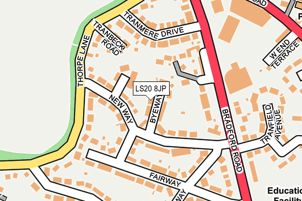 LS20 8JP map - OS OpenMap – Local (Ordnance Survey)