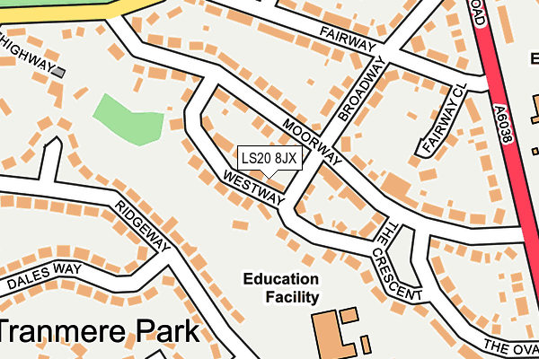 LS20 8JX map - OS OpenMap – Local (Ordnance Survey)