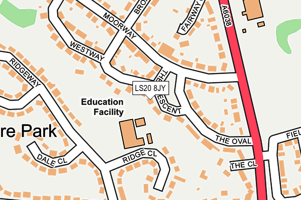 LS20 8JY map - OS OpenMap – Local (Ordnance Survey)