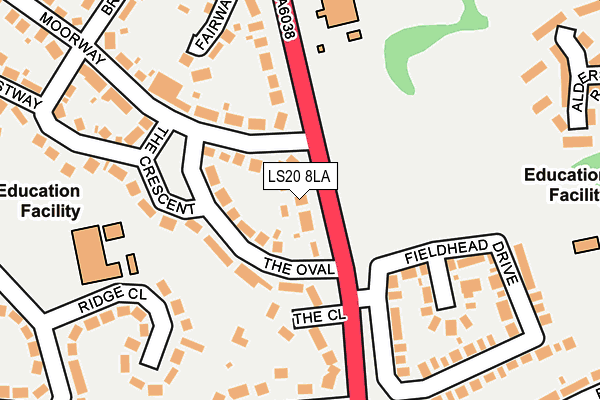 LS20 8LA map - OS OpenMap – Local (Ordnance Survey)