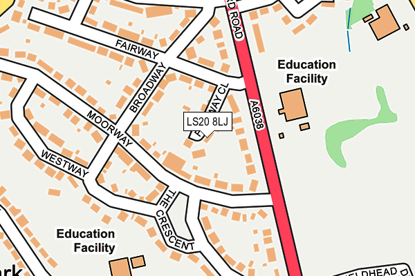 LS20 8LJ map - OS OpenMap – Local (Ordnance Survey)