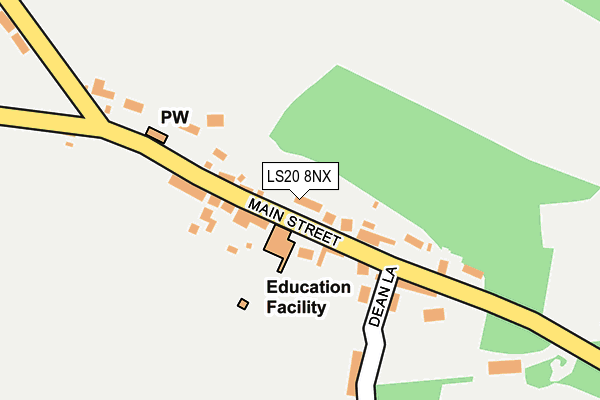 LS20 8NX map - OS OpenMap – Local (Ordnance Survey)