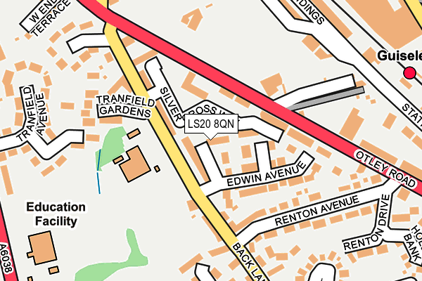 LS20 8QN map - OS OpenMap – Local (Ordnance Survey)