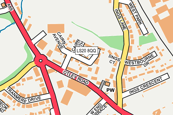 LS20 8QQ map - OS OpenMap – Local (Ordnance Survey)